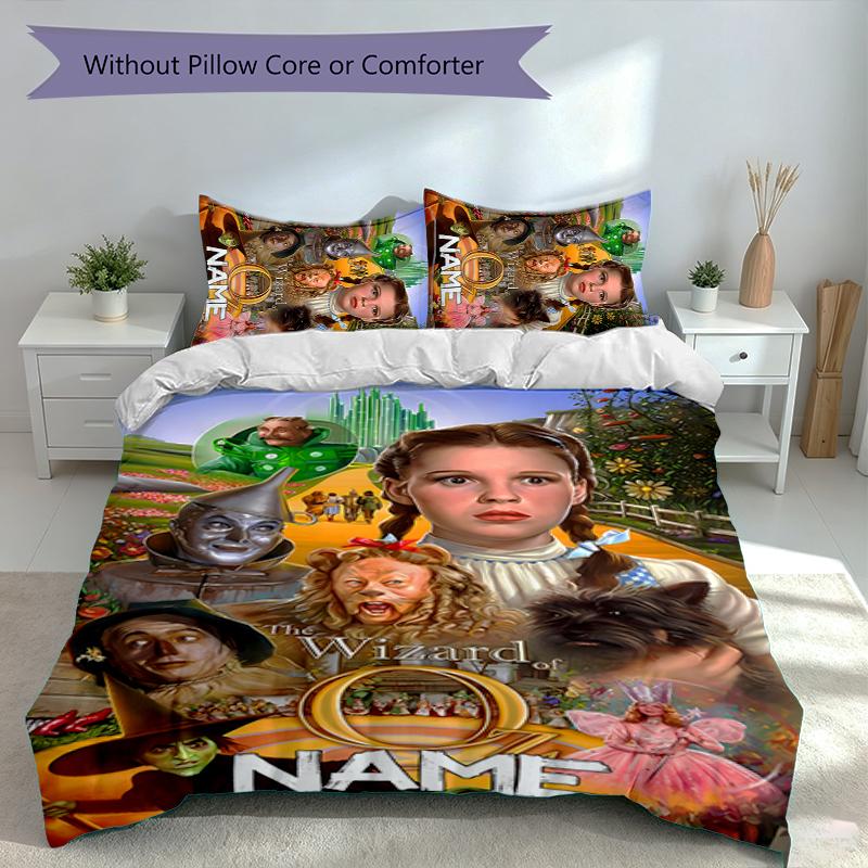 3pcs Custom Name The Wizard of Oz Bedding Set,Includes 1 Duvet Cover and 2 Pillowcases,All-season Bedroom Decor