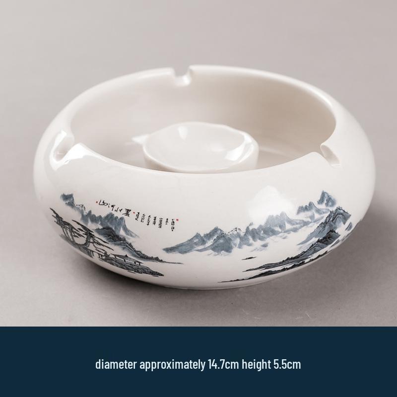 Large Vintage Ceramic Ashtray: Luxury Retro Decor for Home or Office
