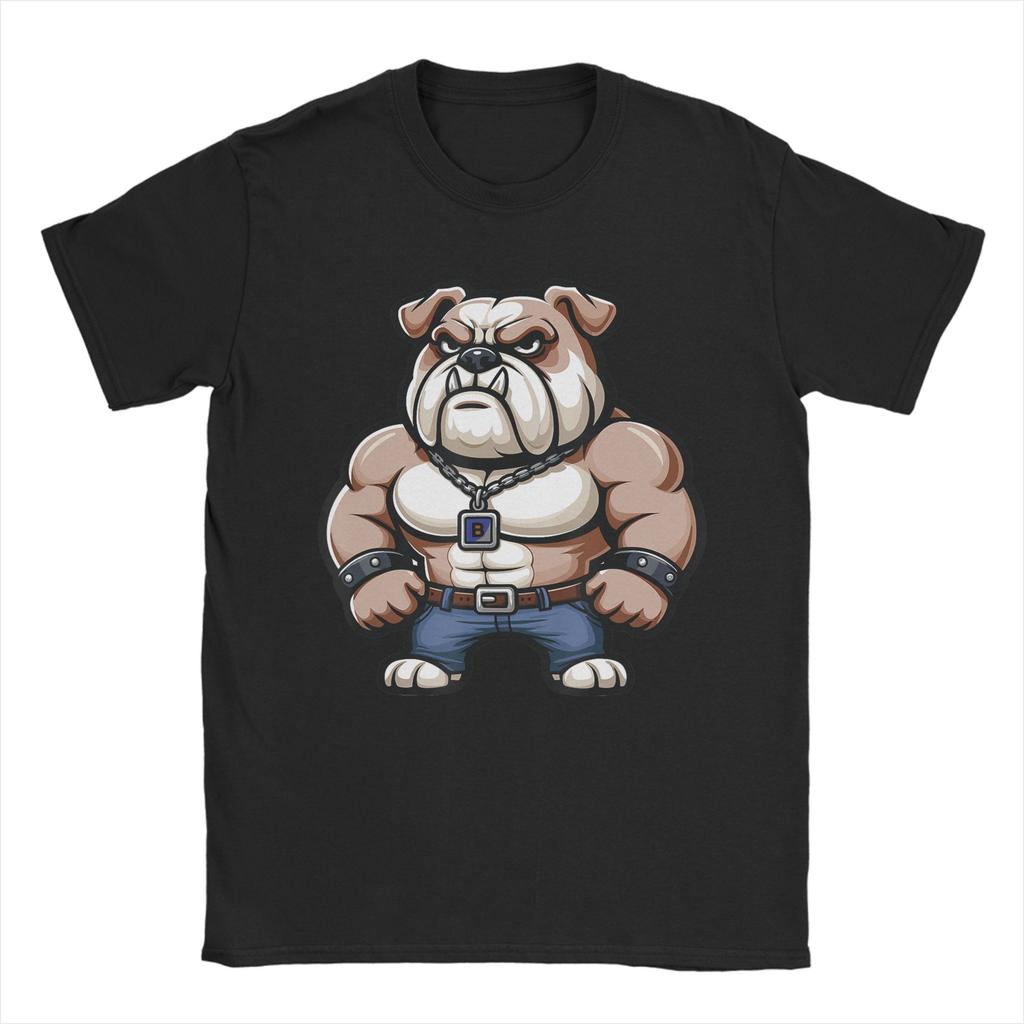Unisexs TShirts Gym Bro Bulldog Bodybuilding Powerlifting Funny Pure Cotton Tees Short Sleeve  T Shirts Round Collar Tops