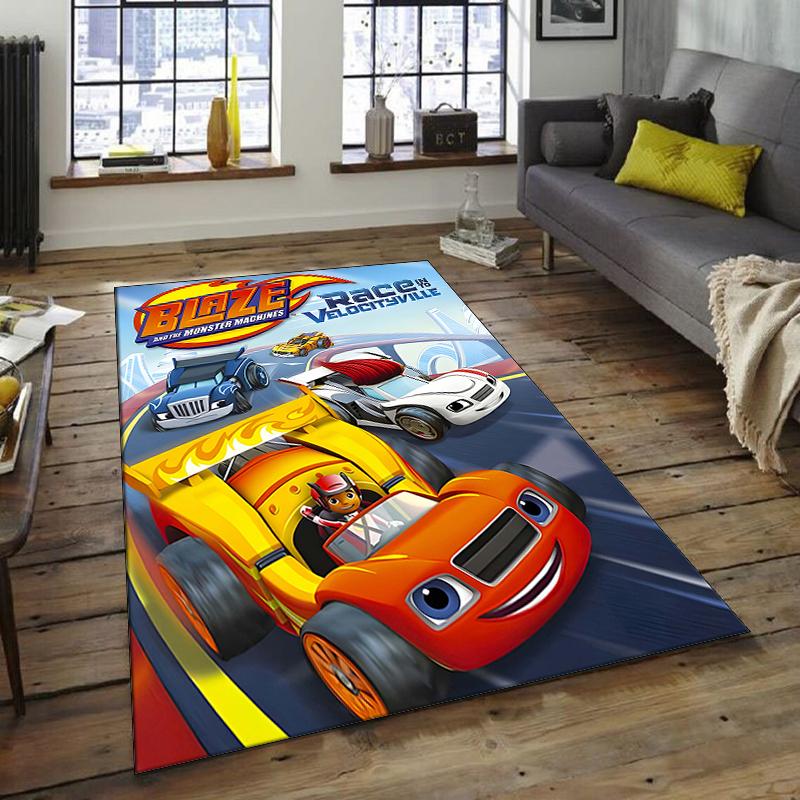 1pc Blaze and the Monster Machines (4) Design Area Rug - Non-Slip, Soft & Cozy Floor Mat for Living Room, Bedroom, Office - Indoor/Outdoor Decorative