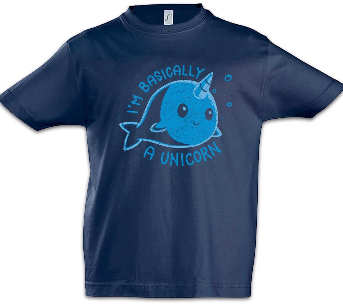 I m Basically A Unicorn Kids Boys kids boys T-Shirt Narwahl Fun Rainbow Unicorn Narwhal 120