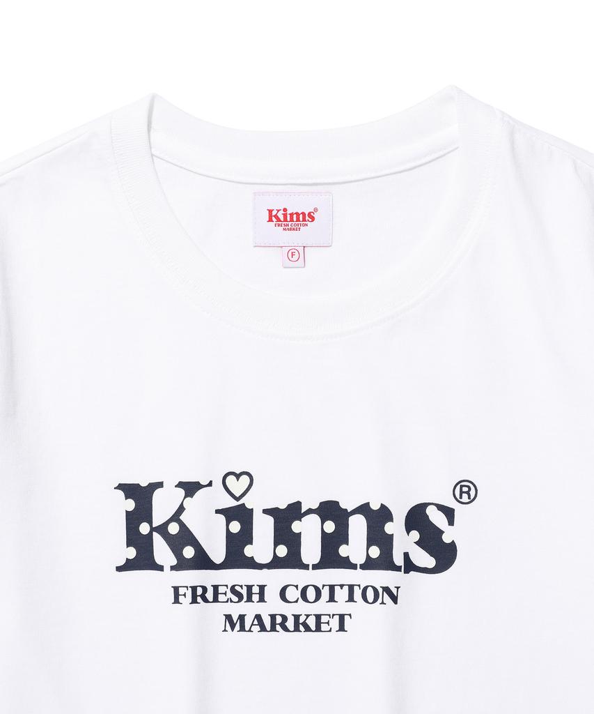 Kimseupeulesikoteunmakes Kims Bam Logo Dot Tee White(Navy)