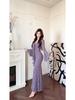 Mature & Stylish V-Neck Lace Dress with Flowing Ribbon, Waist-Cinching Fishtail Skirt – Perfect for Spring & Autumn
