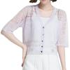 Ice Silk Knitted Cardigan with Short-sleeved Summer Wear Women's New Thin Hollow White Shawl Sunscreen