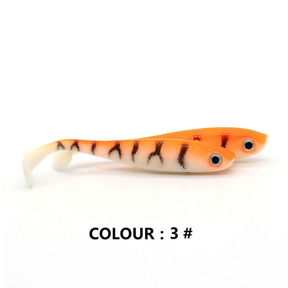5PCS Artificial T-tail Soft Bait Silicone Jigging Wobblers Paddle Tail Swimbaits  Pike