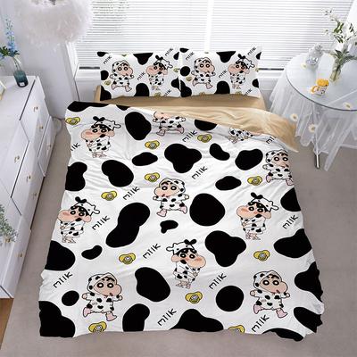 Cartoon Shin-chan Bettbezug Luxus Crayon Shin-chan Bettwäscheset Kissenbezug 2/3 Stück Erwachsene Kinder Geschenk Einzelbett Doppelbett