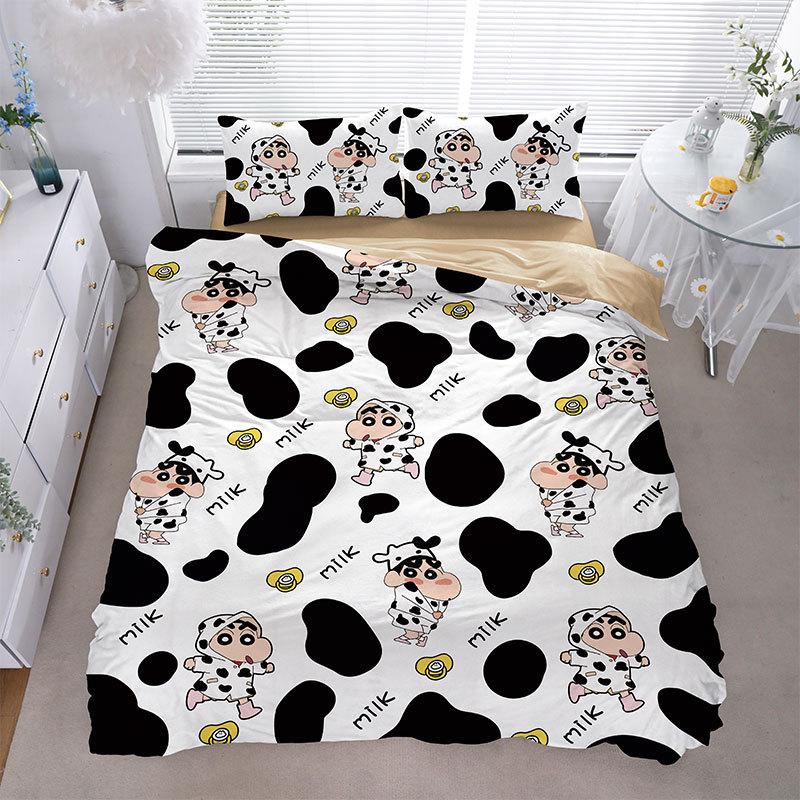Cartoon Shin-Chan Duvet Cover Luxury Crayon Shin-Chan Bedding Set Pillowcase 2/3/Pcs Adult Children Gift Single Double