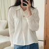 Shop Women Button Open Office Long Sleeve Shirt Ivory Dgb Wbl 3584