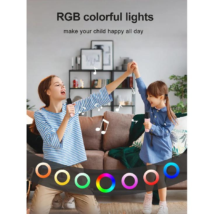 Haomuren Tragbare Karaoke-Maschine mit kabellosem 1 oder 2 Mikrofon, Mini-Bluetooth-Lautsprecher für Kinder, Singen, Familienfeier, Geschenk