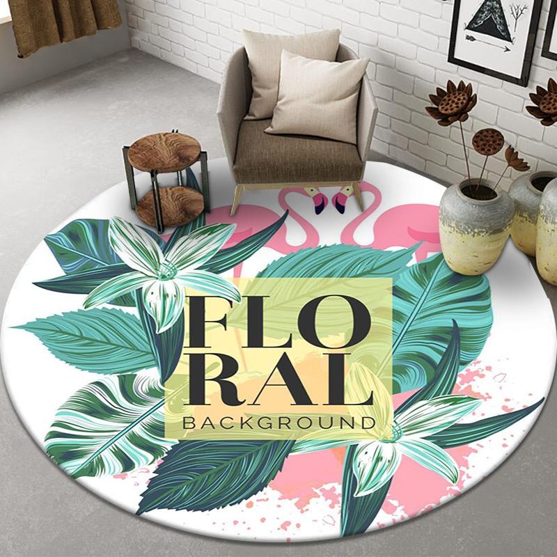 Colored Animal Geometric Printing Pattern Round Floor Mat Simple Household Room Living Room Decoration Door Mat and Floor Mat