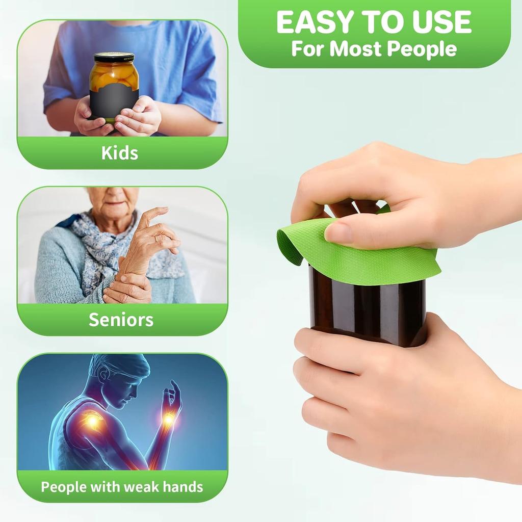 Leezmark 6 Pcs Jar Opener, Rubber Jar Grippers Multi-function Silicone Jar Gripper Pads Bottle Lid Opener Jar Openers for Seniors with Arthritis Weak