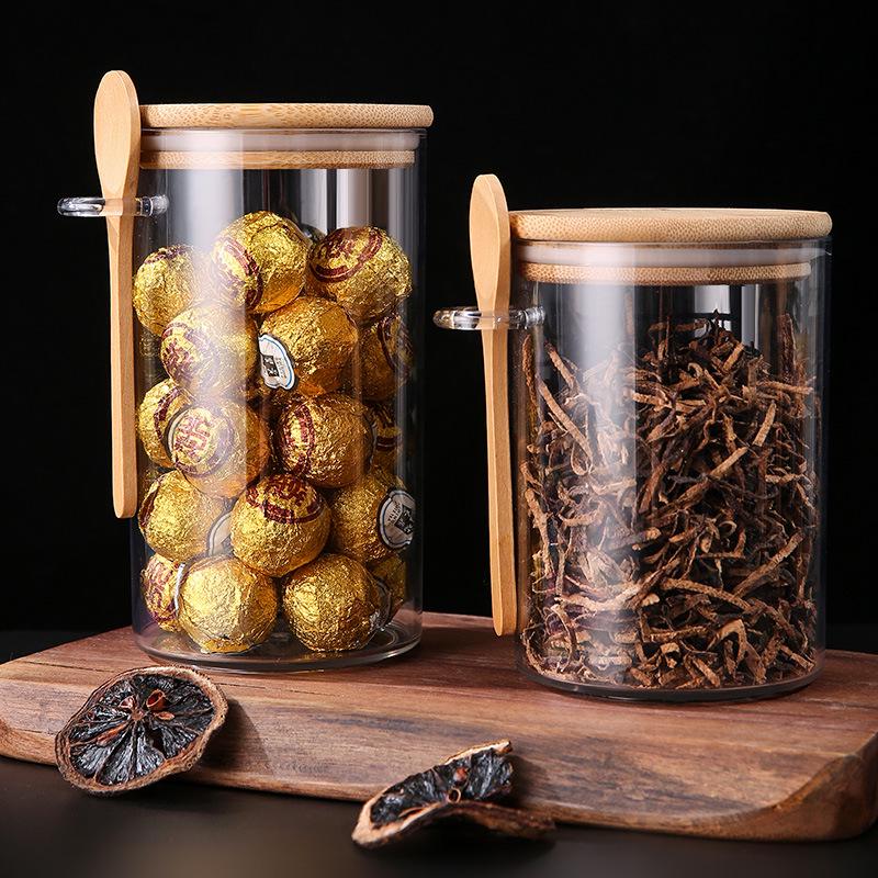 Großes Glasvorratsglas für Kaffeebohnen, Snacks, Vollkornprodukte, Trockenwaren und Tee