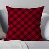 Classic Christmas Plaid Pillow Case Anti-dustmite Pillowcase Invisible Zipper Silky Short Plush Sofa Cushion Cover
