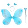 DIY Costume Kids Butterfly Headband Wings Party Props with Fairy Wand Princess Costume Sets Dressing Up Glitter Butterfly Girls