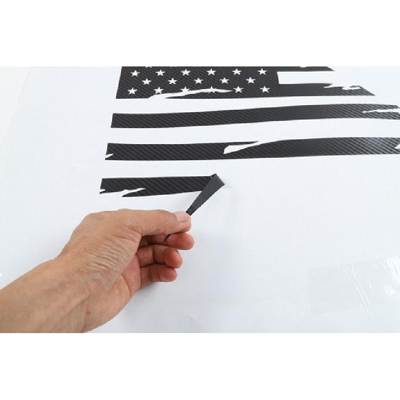 Rear Sides Window Sticker Trim For Dodge Challenger 2008+ USA Flag Carbon Fiber