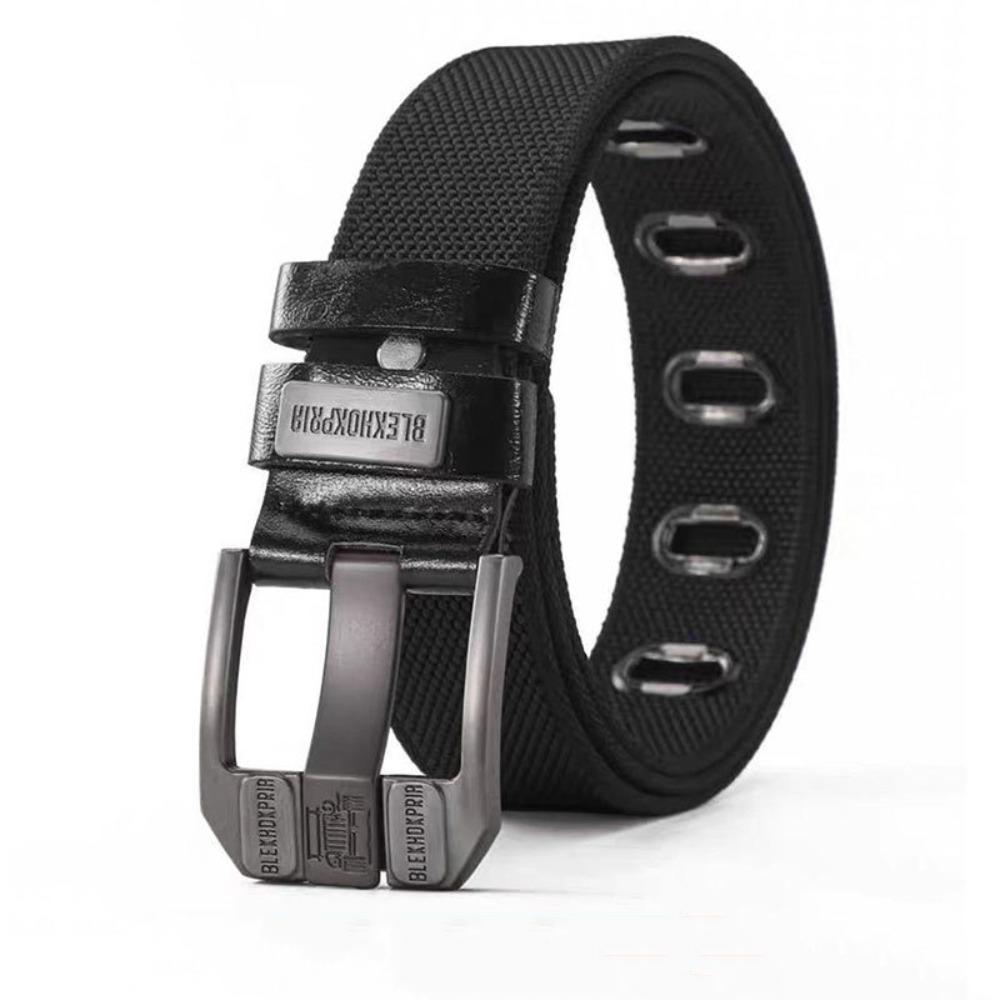 Fashion Nylon Waistband Belt Metal Buckle Gift Men's Belt Alloy Needle Buckle Decorative Belt