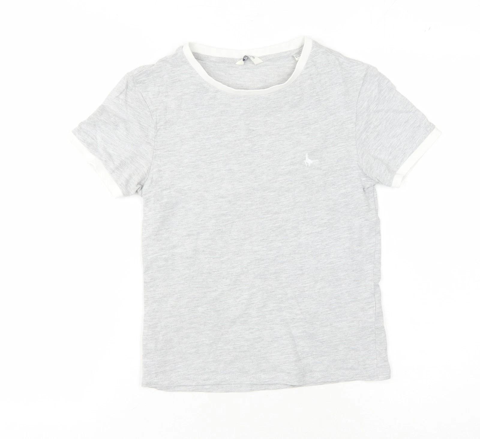 Jack Wills Women s Grey Crew Neck T-Shirt Size 4 S