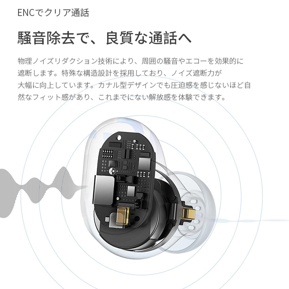 Stylish Bluetooth Wireless Mini Soundproofing for Separate Left and Right ENC Noise Automatic LED Battery Level Fast Compatible with and Android 5.3