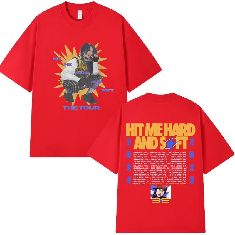 Hit Me Hard and Soft Tour 20242025 T Shirt Unisex Women Fashion Hip Hop T Shirts Cotton Loose Cozy Short Sleeve Tshirts Fans Gift