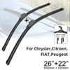 Car Front Windshield Wiper Blades 26" + 22" J Hook U-type Universal For Acura Honda Hyundai Lexus Toyota