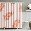 Vintage Coral Palm Leaf Shower Curtain Pink Bath Decoration Waterproof Home Decor 3D Print Bathroom Tissue Background Curtains F