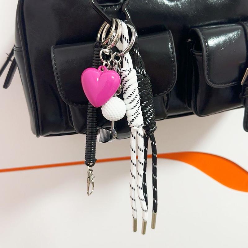 Trendy Fashion Nylon Woven Rope Keychain Baseball Decor Sporty Style Bag Pendant DIY Gift