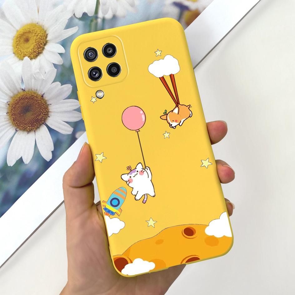 For Samsung Galaxy M22 M32 Case SM-M225F SM-M325F Cover Cute Cat Flower Soft Slim Bumper For Samsung M32 4G M 32 M 22 F22 Fundas