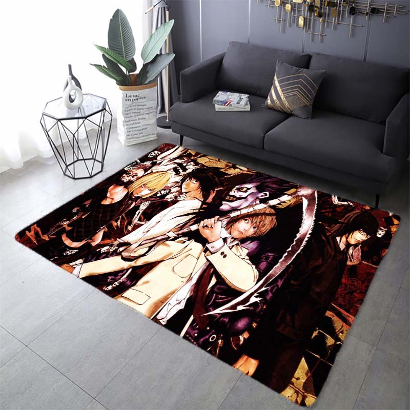 Death Note Comic Printed Carpet Living Room Bedroom Area Rug Coffee Table Carpet Anime Mat Cartoon Rug Anti-slip Home Decoration