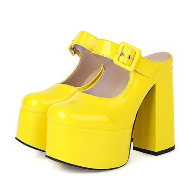 Sexy Damen Sandalen Plateau 2024 Sommer Schuhe Für Frauen Candy Gelb Grün Party Fetisch Tanzschuhe Damen Blockabsatz Sandale