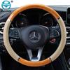 Universal Auto Car Steering Wheel Cover Mahogany Wood Leather Fit 37-38cm Wheel Car Steer Wheel Covers Car Interior