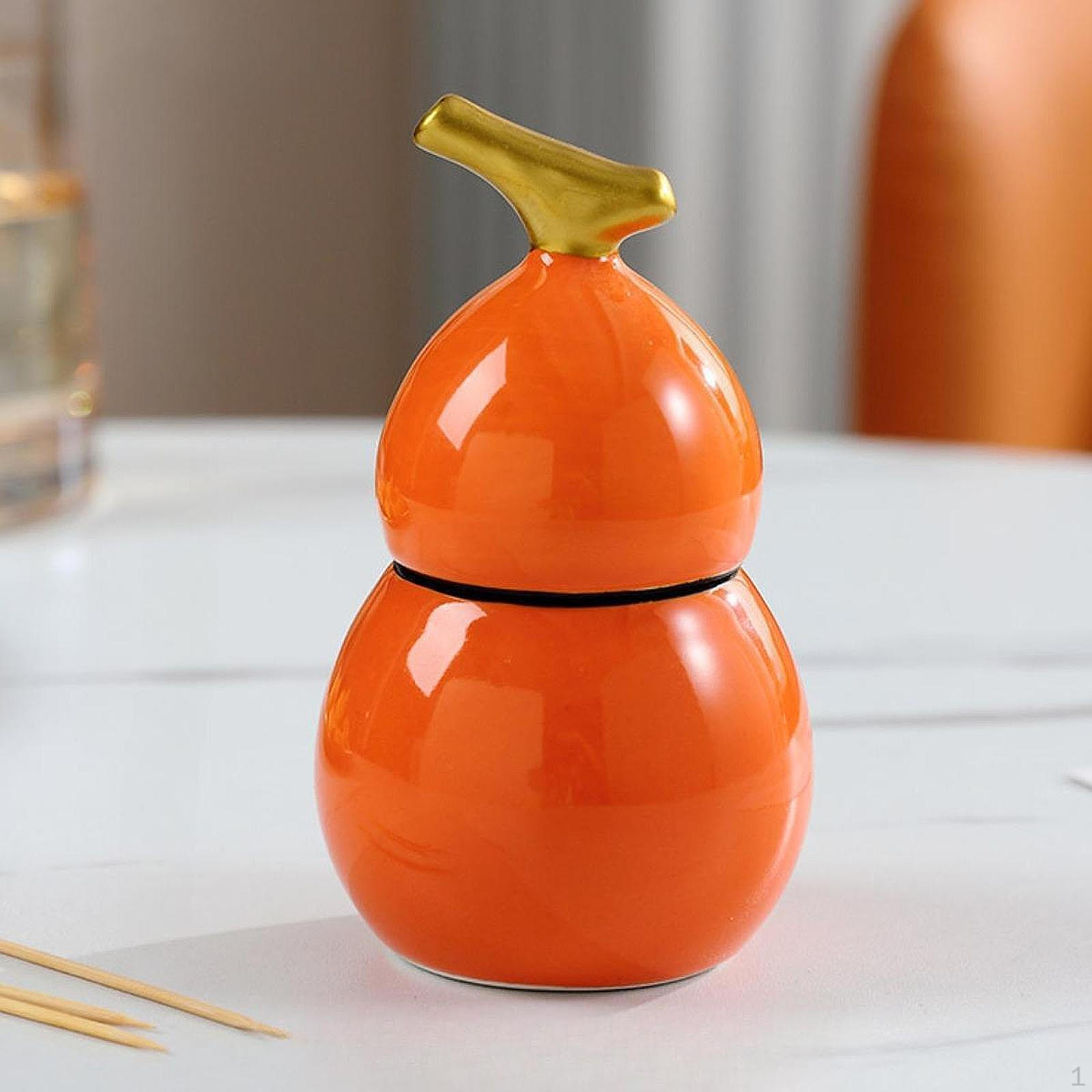 

Ceramic Toothpick Dispenser And Organizer for Home Office помаранчевий