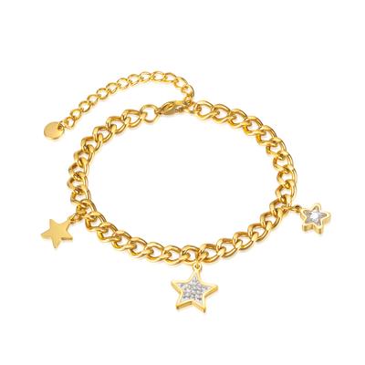 Wind Fashion Stainless Steel Star Bracelet Niche Versatile Zircon Titanium Steel Bracelet Women