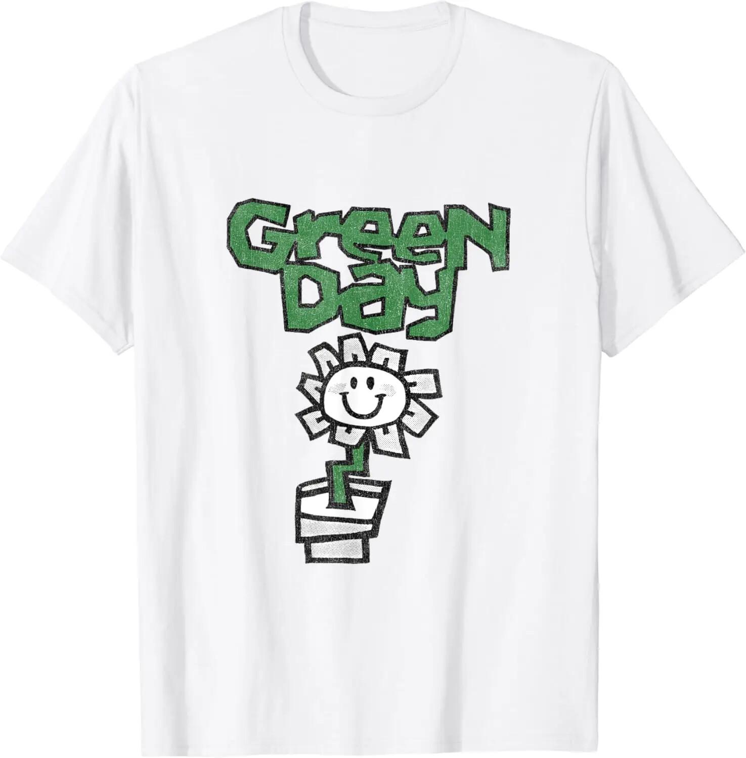 Green Day Flower Pot Cotton Men Mens Tshirt Short Sleeve Tees Male Loose Breathable Comfortable Oversized Unisex Soft Tshirt M