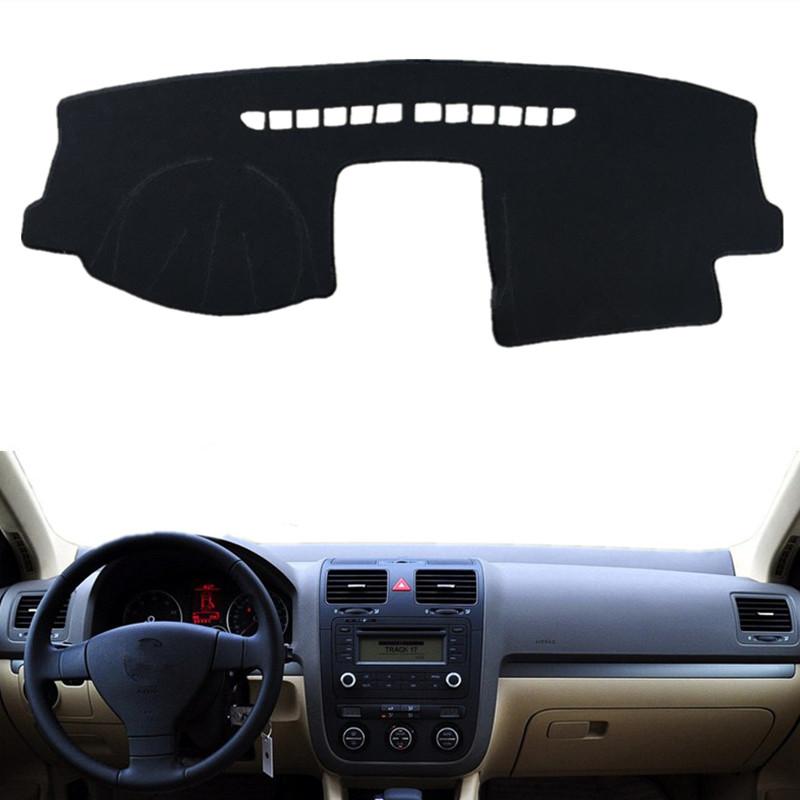 For Volkswagen VW Jetta 5 A5 MK5 2006 2007 2008 2009 2010 Car Accessories Dashboard Cover Rug Interior Dash Mat Sunshield Carpet Black(Black Edge)