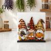 Decorative Tissue Storage for Countertop Thanksgiving Solid Wood Napkin Holder, Fall Harvest Gnome Scarecrow Turkey Table Decor Dispenser, Waterproof
