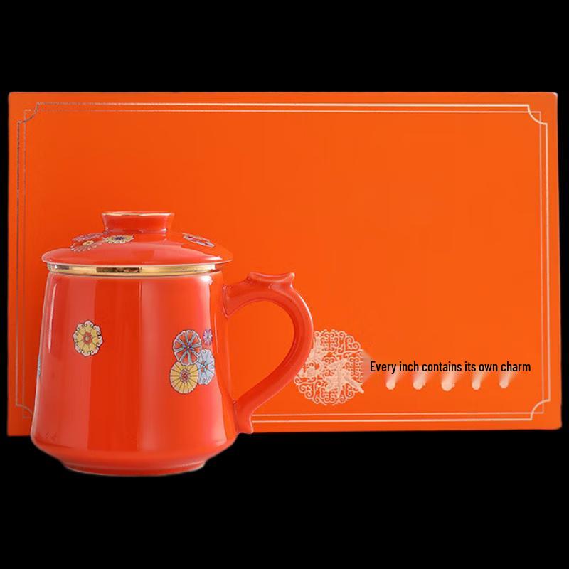 Керамическая кружка-заварник с крышкой