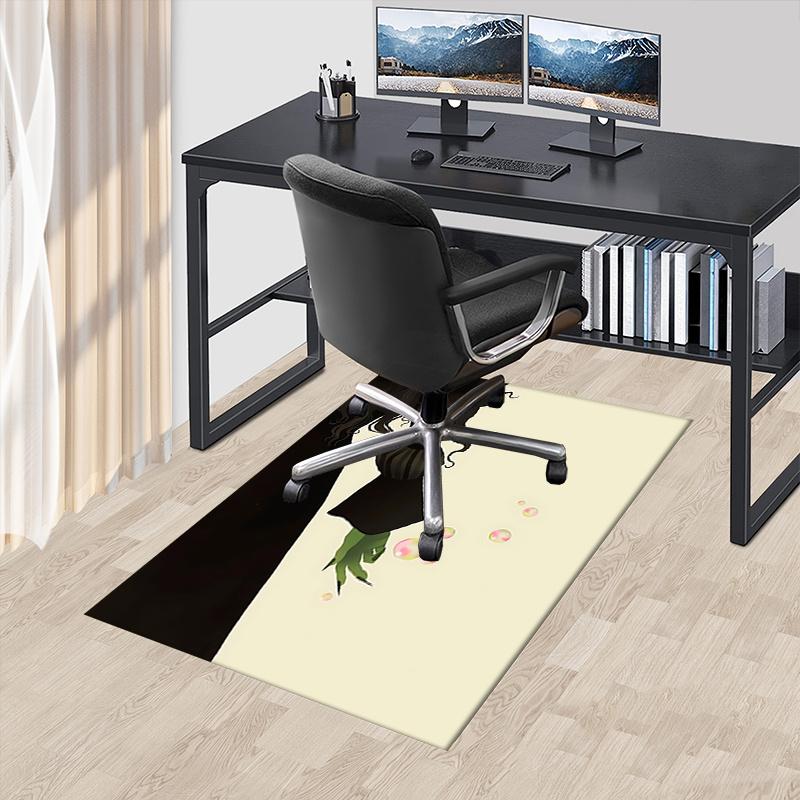 

Bubbles, Silhouette Pattern Polyester Office Carpet Chair Mats, Home Decor Dormitory Floor Protector with Anti-Skid Backing, Large Area Cove 60cm by 90cm