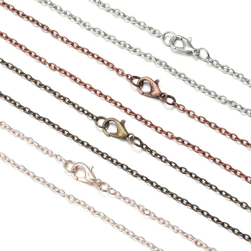 6pcs/Lot 45cm Adjustable Round Cross Chains for Jewelry Making Link Chain Bulk Chains DIY Necklace Bracelet Men or Women