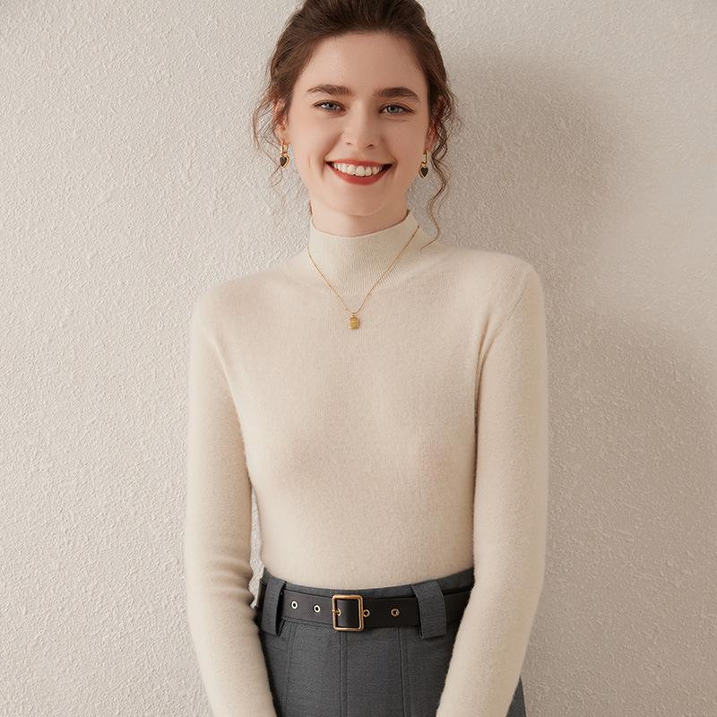 Autumn/Winter 2024 Women's Slim Fit Half-High Neck Cashmere Sweater