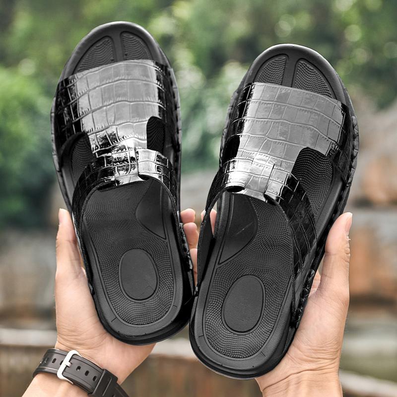 Fashion Fashion Men's Outdoor Slippers Non-Slip Male Half Drag Lightweight Comfortable Slides Leisure Walk Beach Flats Men Sandals