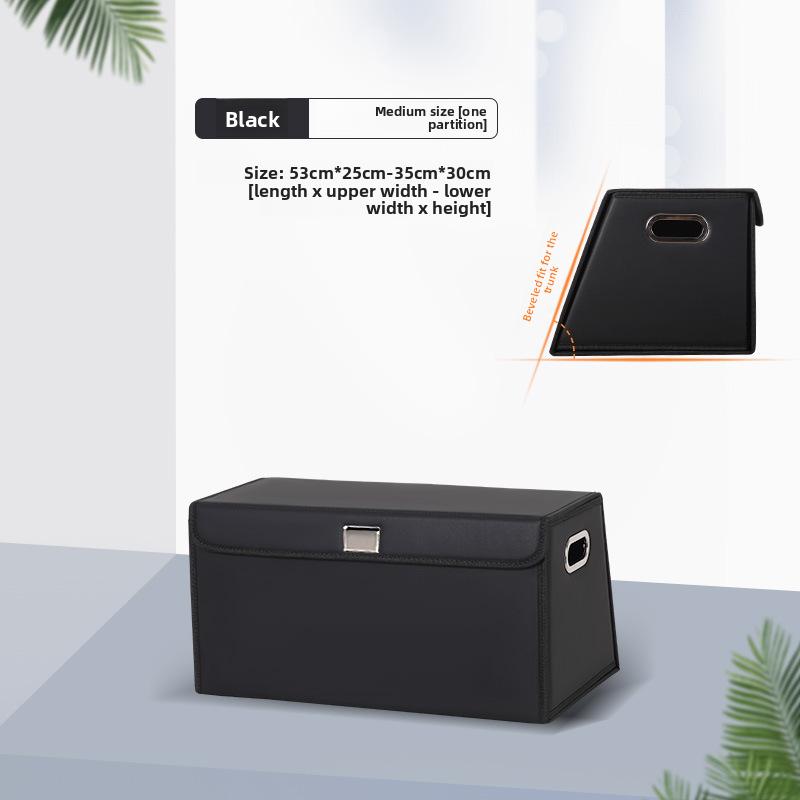 Large Capacity Car Trunk Storage Box SUV Organizing Case Leather Material Business Style Warmth Retention  Type Placement