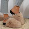 Luxury Fluffy Long Plush Indoor Slippers Women 2025 Winter Thicken Warm Faux Fur Slides Soft Sole Flat Heels Postpartum Shoes