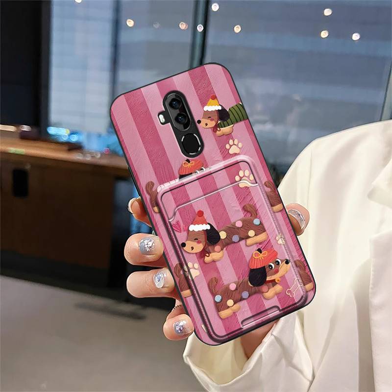 Cute Silicone Phone Case For Oukitel C12 Pro/C12 Fashion Design TPU Soft Case Card Sleeve Shockproof Cartoon Protective