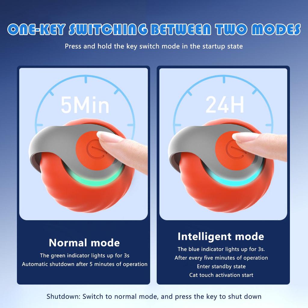 Interactive Cat Toys Ball Automatic Moving Pet Exercise Ball for Indoor Outdoor Cats Self Play