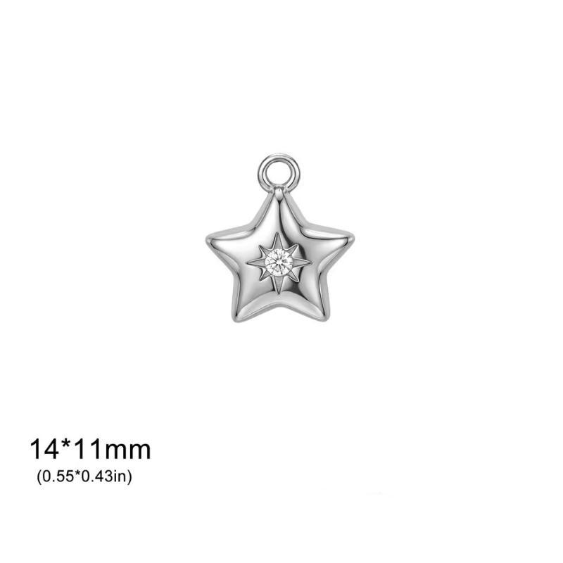2Pcs Love Star Shell Pendant Stainless Steel Summer Diy Necklace Earrings Bracelet Jewelry Making Accessories