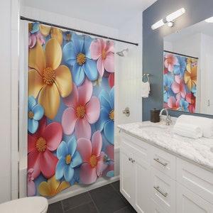

Spring Flower Bed Shower Curtains W90xH180cm