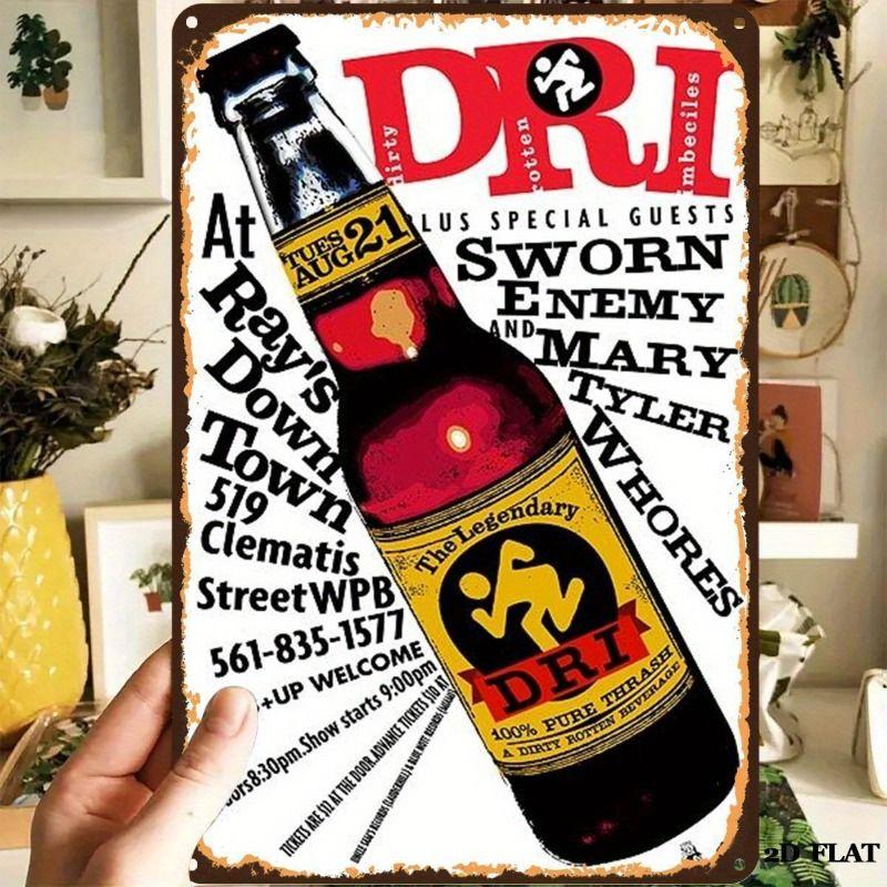 Retro Beer Theme Metal Tin Sign Bar Kitchen Wall Art Decor