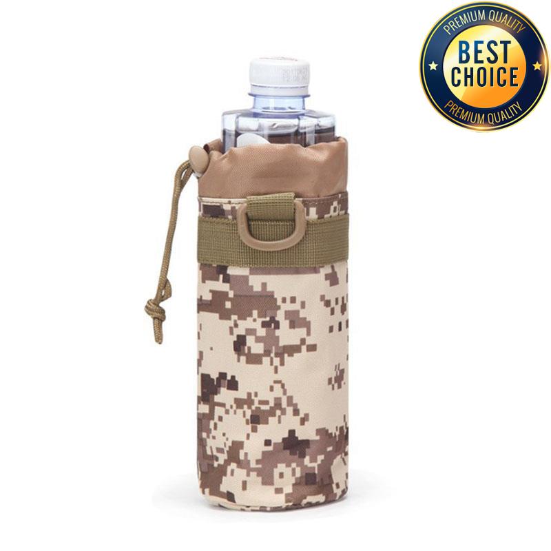 Hunting Water Bottle Pouch Outdoor Molle Kettle Pouch Holder Camping Hiking Cycling Bottle Bag Drawstring Multifunction Bottle P
