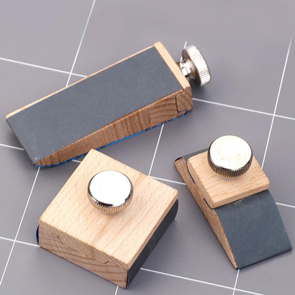 Beech Block Sandpaper Grinding Block Sanding Edge Polishing Tool New Leather Craft Tool Gadget