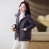 Red Loose Fit Short Puffer Coat for Women Winter Fashion Lightweight Slimming Cotton Jacket